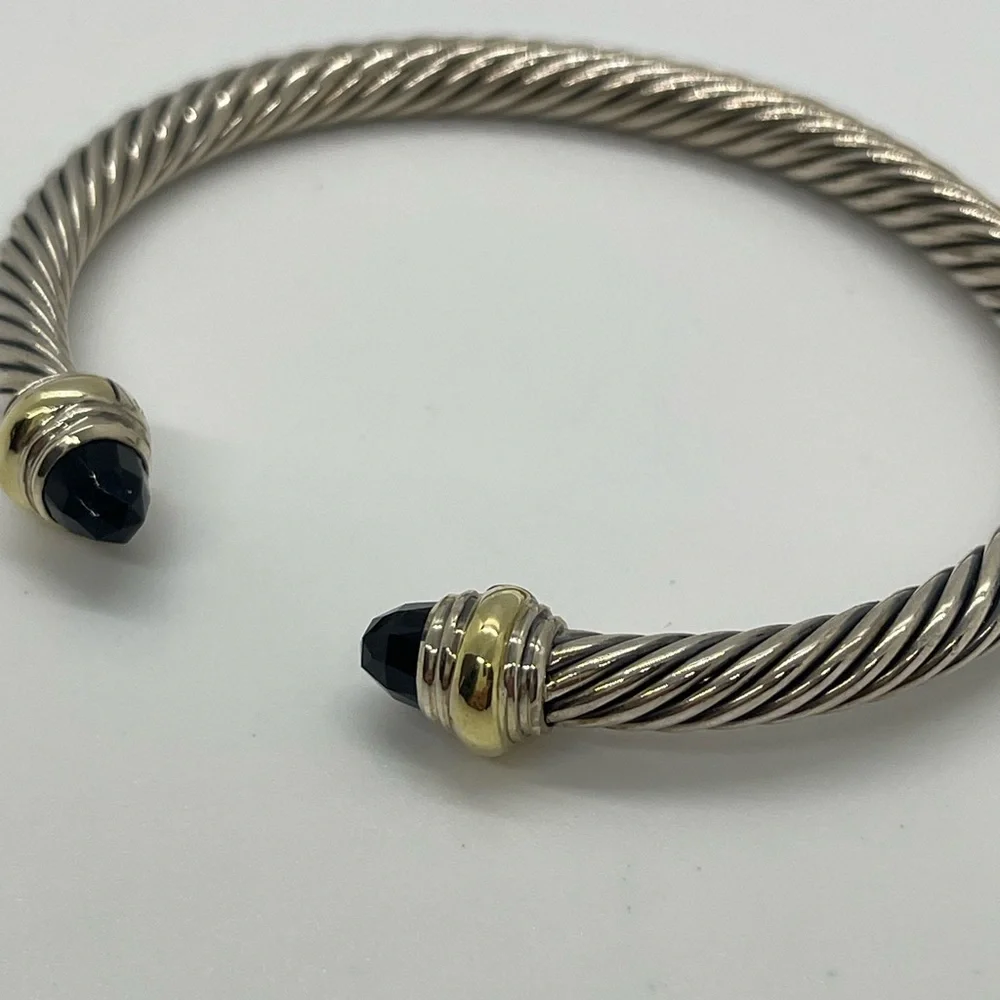 David Yurman Classic Cable Bracelet in Sterling Silver with 14k Yellow Gold - Picture 2 of 12